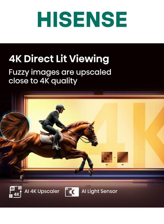 Hisense 85-Inch 4K UHD Smart TV – Ideal for Home Entertainment, Movies & Gaming | Dolby Vision & Audio, VIDAA OS, Game Mode, Bluetooth, HDMI, WiFi (85A62QS - 2025 Model) 85A62QS Black - Image 3
