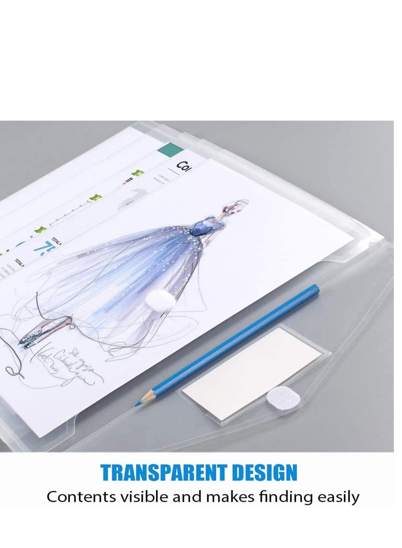 SOLARAE Plastic EnvelopesExpanding File Folders, Clear Document A4 Size Envelopes with Label Pocket for School Home Work Office Organization, Business Box 10 Pack - Image 2