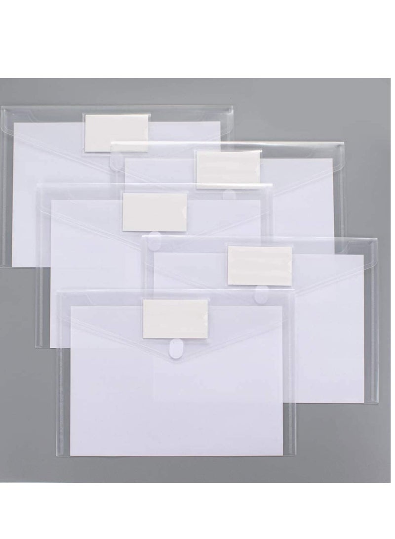 SOLARAE Plastic EnvelopesExpanding File Folders, Clear Document A4 Size Envelopes with Label Pocket for School Home Work Office Organization, Business Box 10 Pack - Image 1