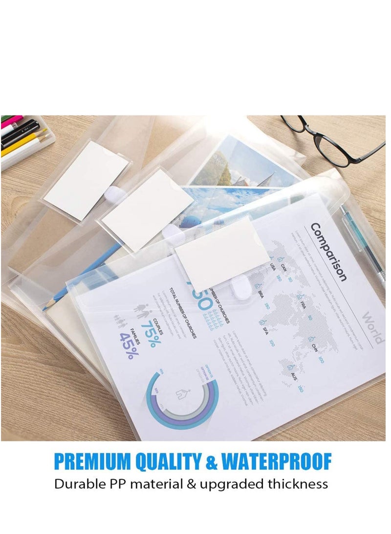 SOLARAE Plastic EnvelopesExpanding File Folders, Clear Document A4 Size Envelopes with Label Pocket for School Home Work Office Organization, Business Box 10 Pack - Image 4