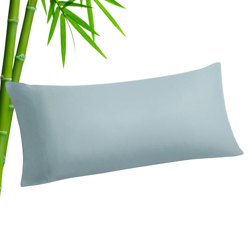 BEDELITE Body Pillow Cover, Rayon Made from Bamboo, Cooling Body Pillow Case Cover for Hot Sleepers and Night Sweats, Breathable & Silky Soft Full Long Pillow Case (Haze Blue, 20x54 Inches) - Image 1