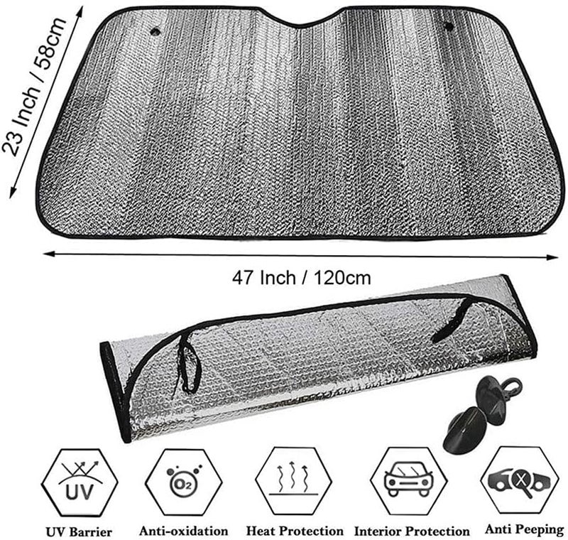 Selifaur Consistent steady quality 60x130 cm Foldable Auto Front/Rear Window Car Windshield Sun Shade for Kia Sonet Sand resistant - Image 5