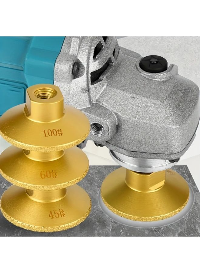 3Pcs Diamond Brazing Flat Grinding Heads For Stone Marble Quartz Ceramic Tile - Image 1