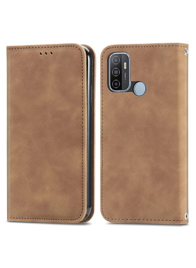 اس-توب جراب هاتف OPPO A53 5G بتصميم كلاسيكي مع ملمس جلدي مغناطيسي أفقي قابل للطي - Image 2