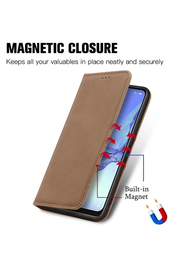 اس-توب جراب هاتف OPPO A53 5G بتصميم كلاسيكي مع ملمس جلدي مغناطيسي أفقي قابل للطي - Image 5