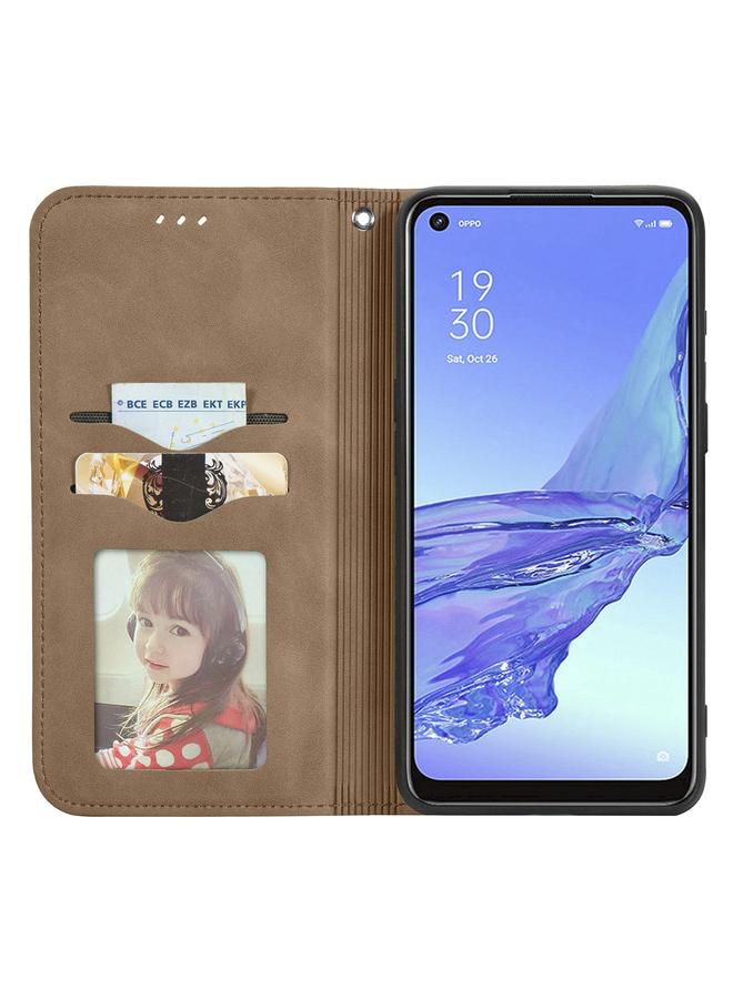 اس-توب جراب هاتف OPPO A53 5G بتصميم كلاسيكي مع ملمس جلدي مغناطيسي أفقي قابل للطي - Image 3