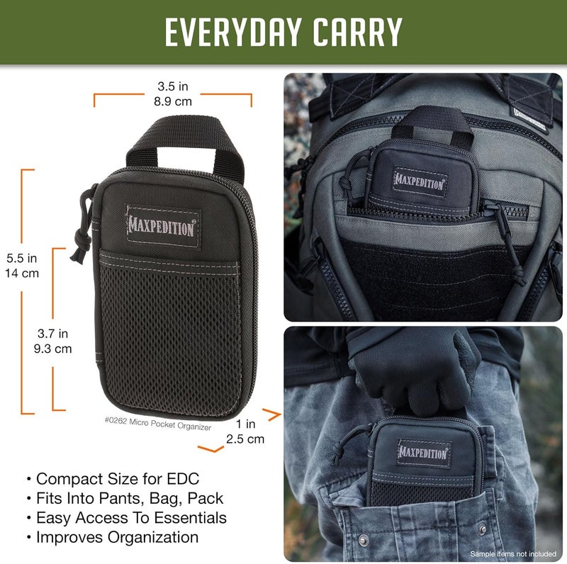 Maxpedition Micro Pocket Organizer - Compact Tactical Storage Solution in Black - Image 3