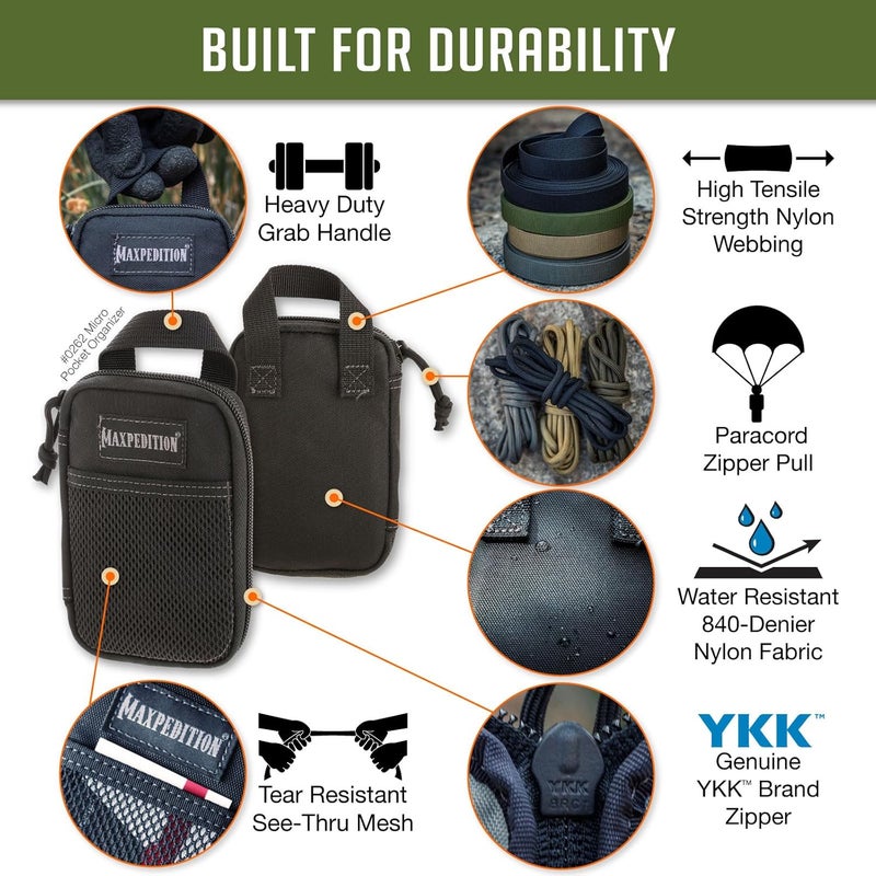 Maxpedition Micro Pocket Organizer - Compact Tactical Storage Solution in Black - Image 4