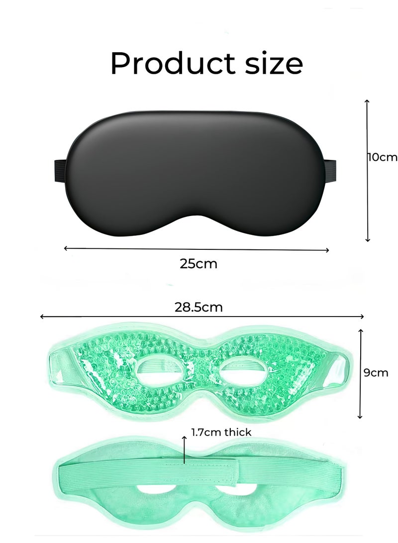 Loucky Loucky Cooling Eye Mask & Sleep Mask sets- Reusable Gel Eye Mask Cold Pack, Cooling/Warm Compress for Dark Circles, Puffiness Relief, Migraine, Post-Surgery Recovery - Adjustable Breathable Sleep Mask + Earplugs  - Image 3