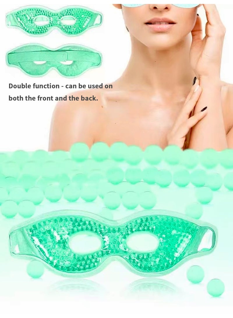 Loucky Loucky Cooling Eye Mask & Sleep Mask sets- Reusable Gel Eye Mask Cold Pack, Cooling/Warm Compress for Dark Circles, Puffiness Relief, Migraine, Post-Surgery Recovery - Adjustable Breathable Sleep Mask + Earplugs  - Image 2