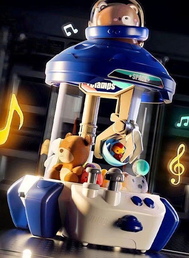 جديد الفضاء لطيف الدب اصطياد دمية آلة الأطفال الصغيرة الصغيرة تعمل بقطع النقود المعدنية الكهربائية المنزلية دمية لعبة الأزرق - Image 1