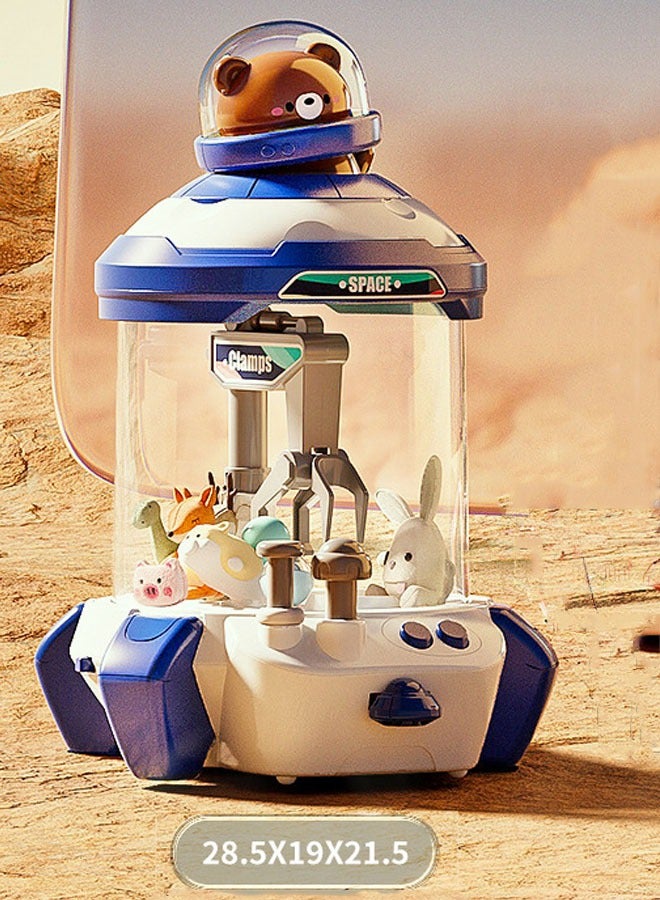 جديد الفضاء لطيف الدب اصطياد دمية آلة الأطفال الصغيرة الصغيرة تعمل بقطع النقود المعدنية الكهربائية المنزلية دمية لعبة الأزرق - Image 4