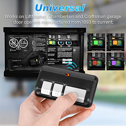 CreaCity 3 for Chamberlain LiftMaster Craftsman Garage Door Opener Remote 893LM 893Max 971LM Universal - Image 2