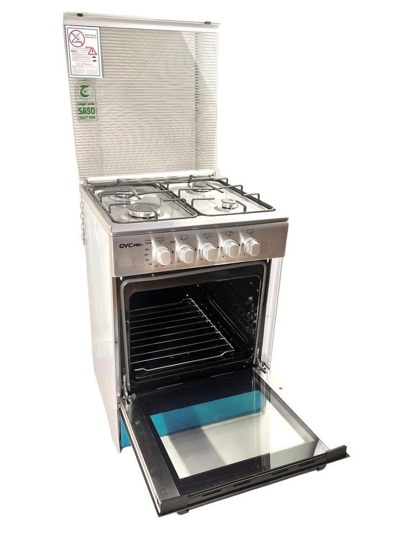 جي في سي برو فرن غاز GVC PRO من الفولاذ المقاوم للصدأ - 4 شعلات، أمان كامل، 55*55 - GVCO-5555-EG-1 - Image 2