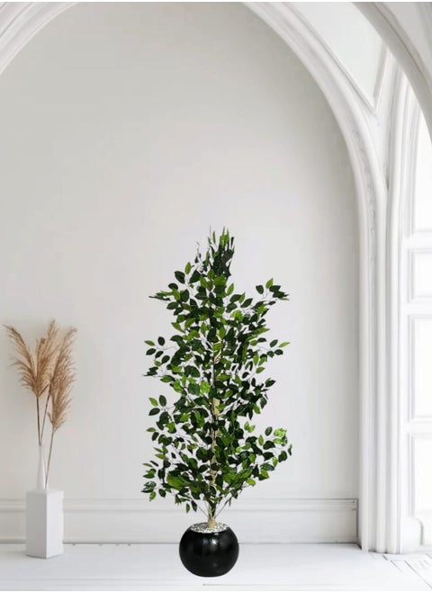 Lemon leaf tree with a black pot, attractive design, make your home more elegant, 130 cm