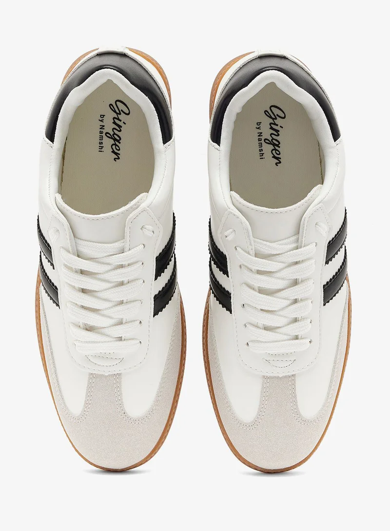 Ginger White Retro Court Sneakers for Women | Best Price UAE