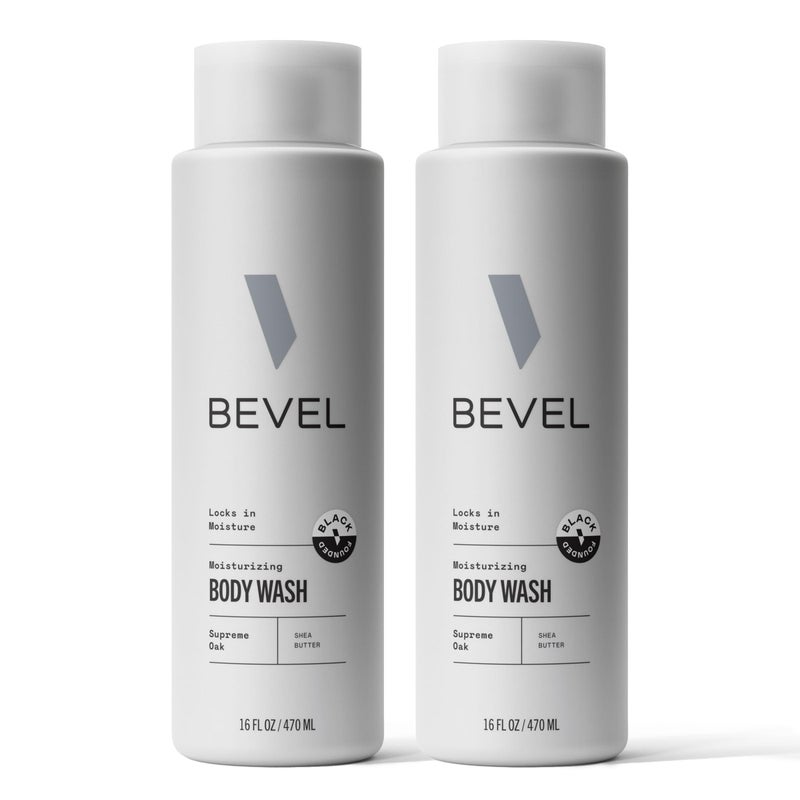 Bevel Moisturizing Body Wash for Men - Supreme Oak Scent with Shea Butter, Vitamin B, and Coconut Oil, 16 Oz (Pack of 2)(Packaging May Vary) - Image 1