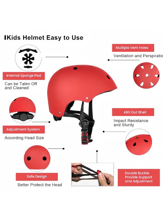 GGEROU Kids Bike Helmet,Adjustable Toddler & Child Bicycle Helmet,Multi-Sport Safety Helmet for Kids Adult Youth,Lightweight for Scooter,Cycling,Skateboard Red - Image 2