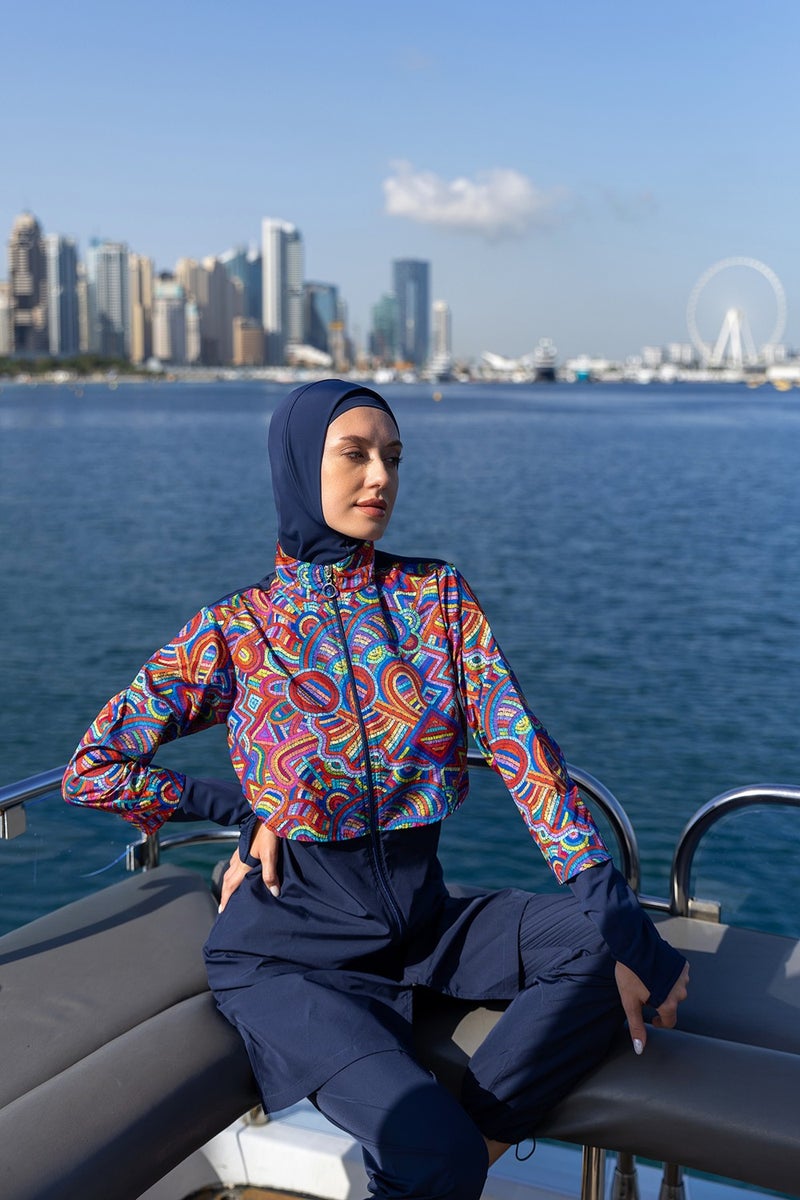 Remsa Mayo Remsa Swimsuit Remsa Front Covered Full Covered Hijab Swimsuit R106 Tuna  - Image 5