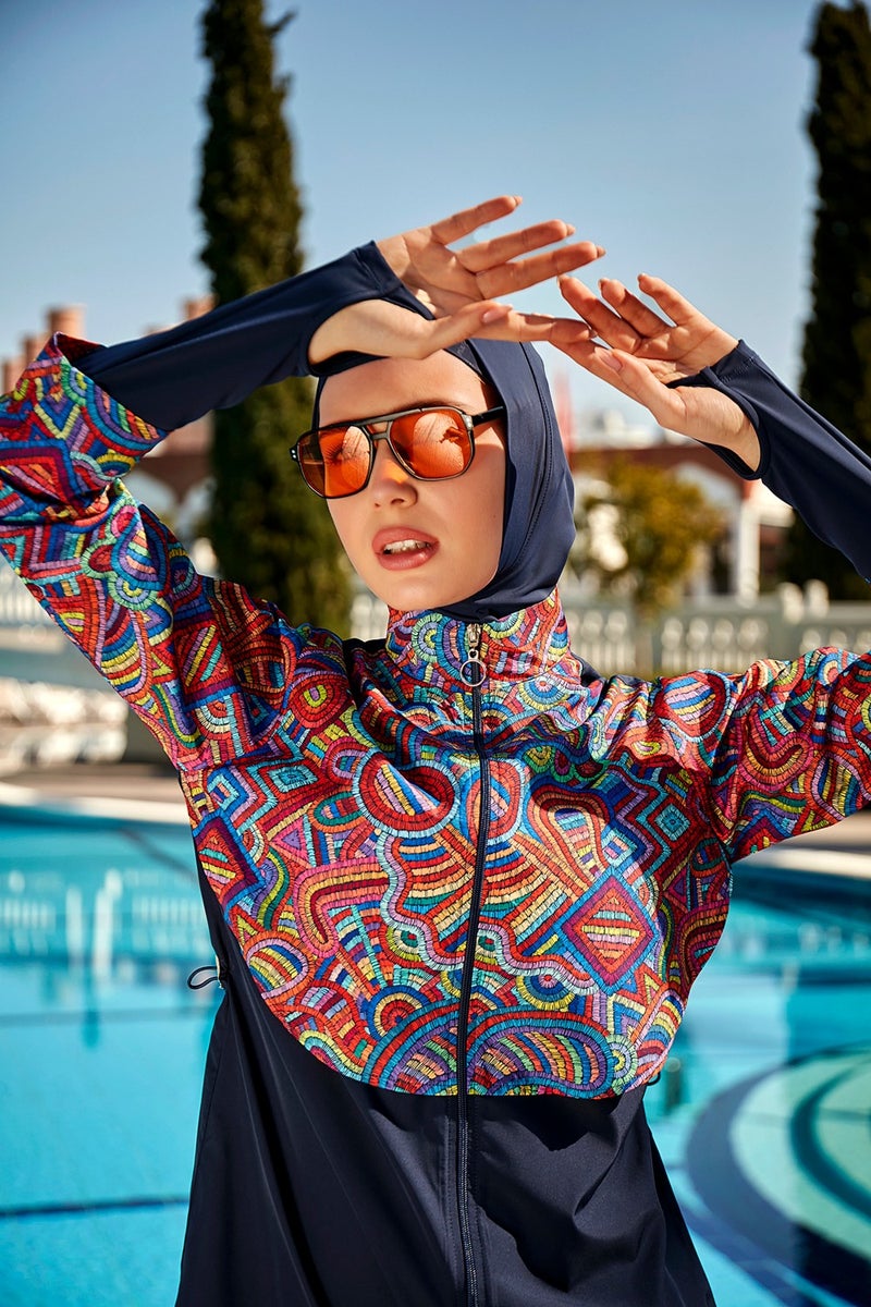Remsa Mayo Remsa Swimsuit Remsa Front Covered Full Covered Hijab Swimsuit R106 Tuna  - Image 1