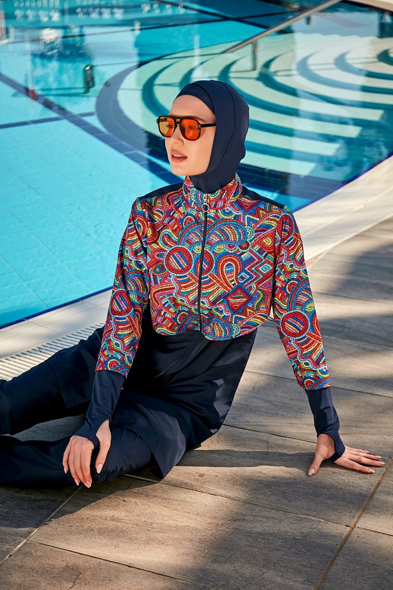 Remsa Mayo Remsa Swimsuit Remsa Front Covered Full Covered Hijab Swimsuit R106 Tuna  - Image 4
