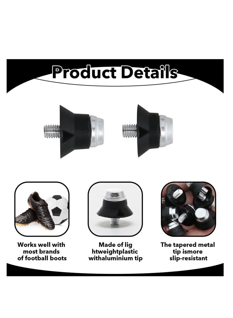 Football Studs Replacement Rugby Boot Studs, 12PCS Thumb Studs Rubber Studs, Anti-slip Sturdy Studs for Football Shoes, Metal Tipped Replacement Football Studs (2 Sizes) - Image 2