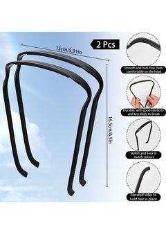 Generic 2Pcs Curly Hair Headbands, Thick Hair Medium Headbands for Women'Hair Invisible Hair Hoop  - Image 4