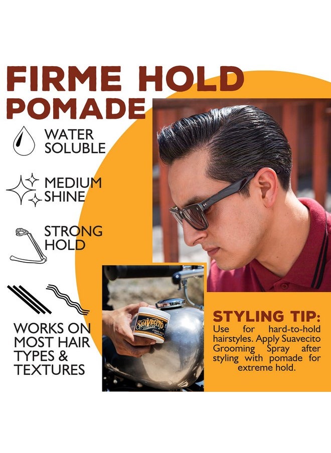 SUAVECITO Pomade Firme (Strong) Hold 32 Oz 1 Pack Strong Hold Hair Pomade For Men Medium Shine Water Based Wax Like Flake Free Hair Gel Easy To Wash Out All Day Hold For All Hair Styles  - Image 5