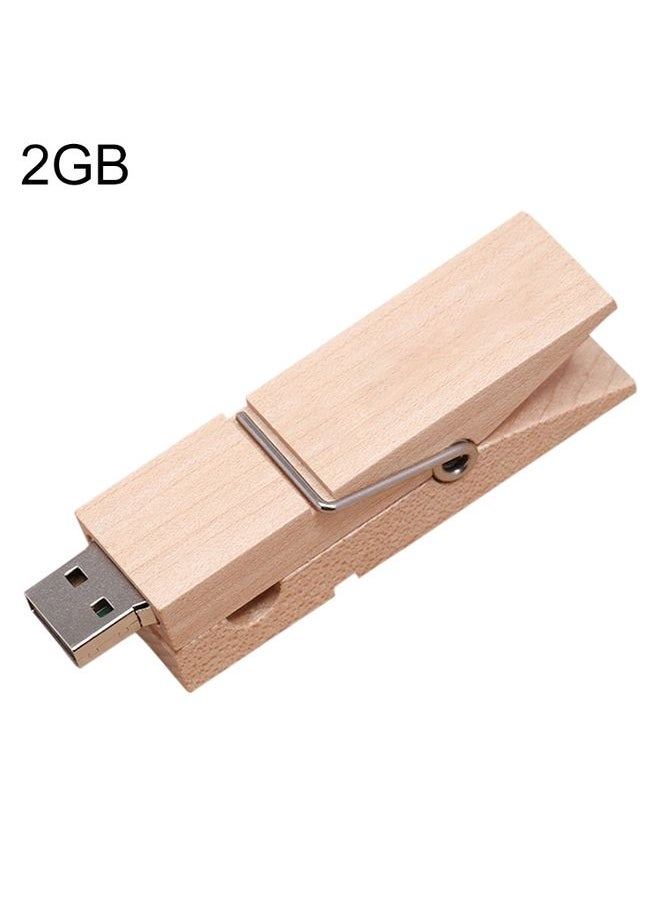 براق 2 غيغابايت من الخشب مقطع النمط القرص فلاش USB  - Image 1