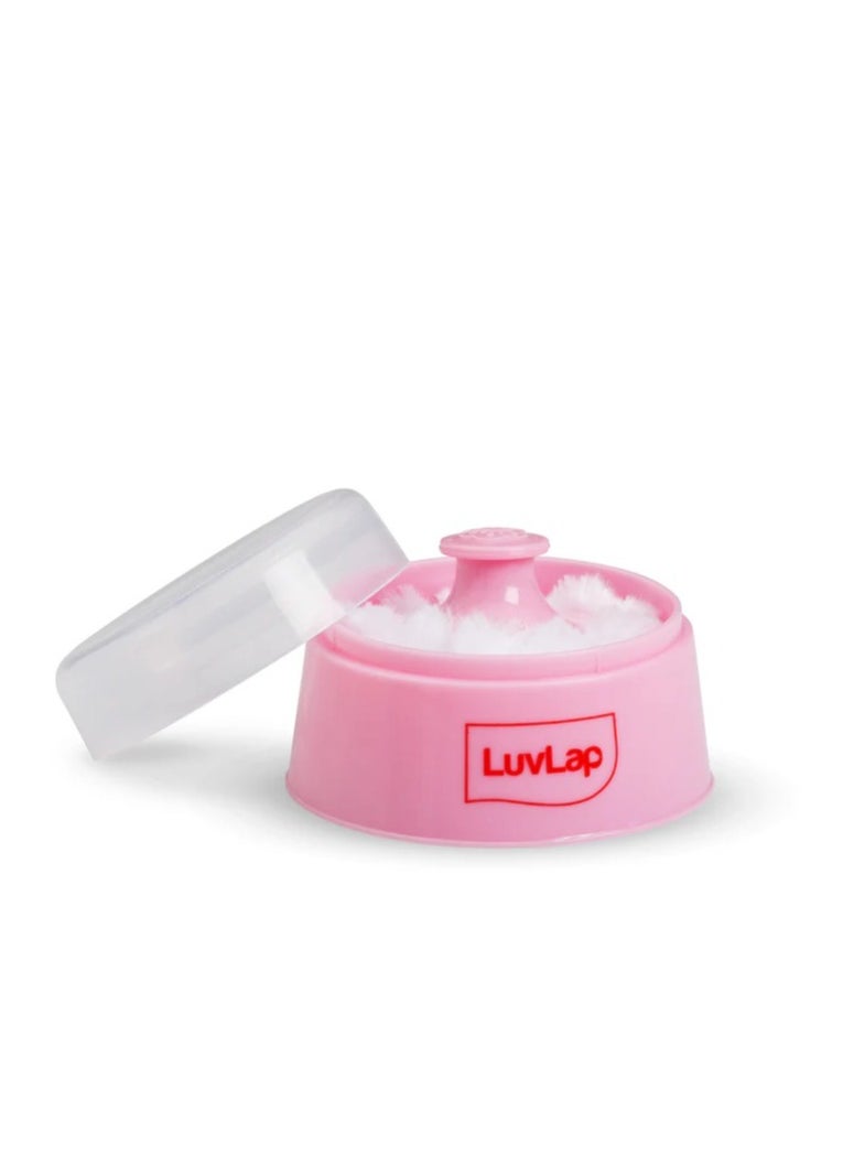Luvlap - Baby Powder Storage Container with Soft Acrylic Puff, BPA Free, (Pink) - Image 1