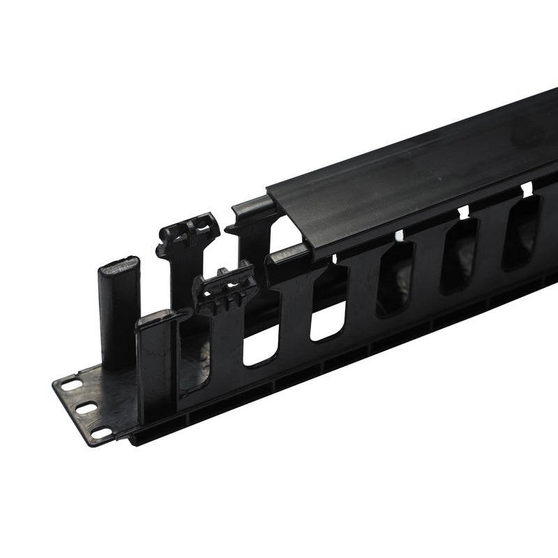 SR-Link Rack Mount Horizontal Cable Manager – High-Density 19" Server Rack Raceway (1U Metal Cable Manager) - Image 2