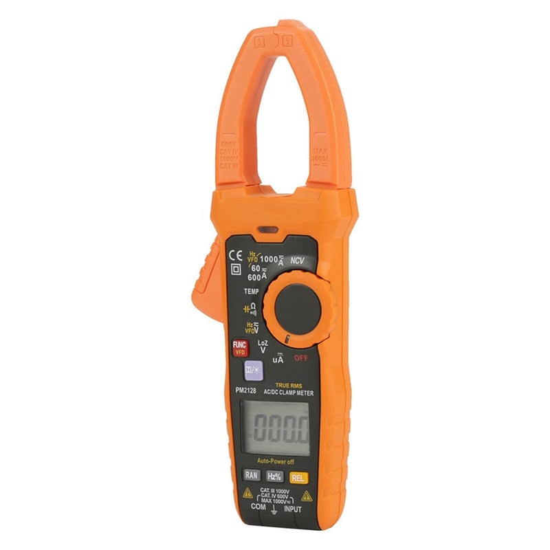 مقياس المشبك ACDC، PEAKMETER PM2128 مقياس مشبك رقمي محمول مع كشف عدم وجود جهد، شاشة LCD مع إضاءة خلفية، وأجهزة اختبار متعددة - Image 1