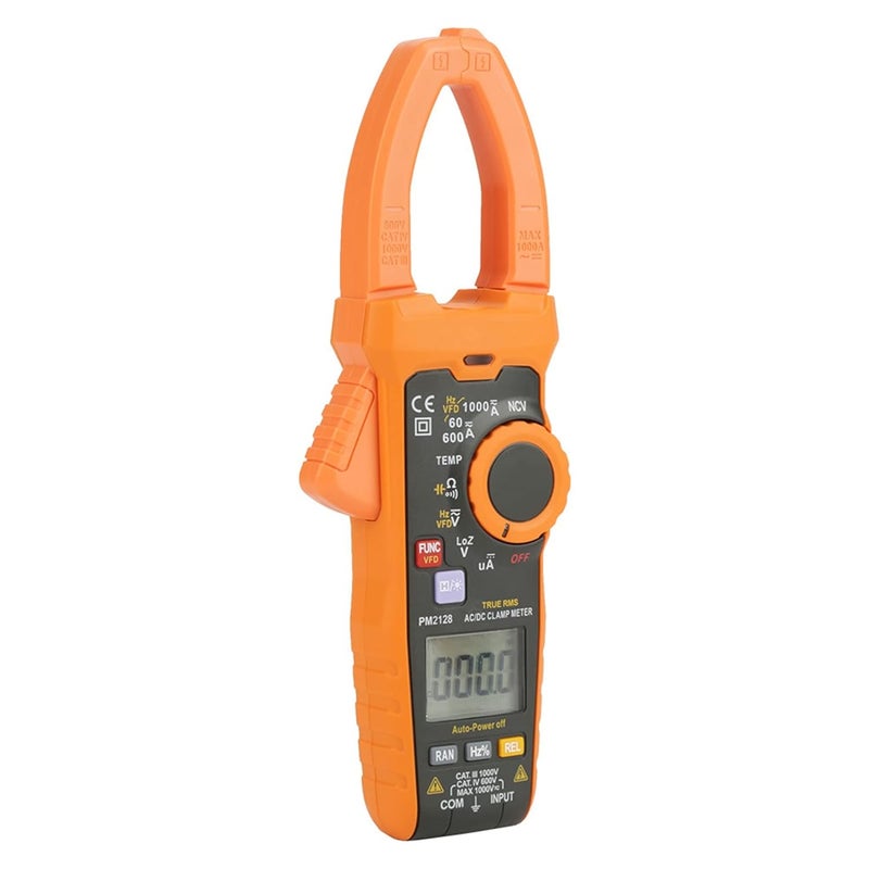 مقياس المشبك ACDC، PEAKMETER PM2128 مقياس مشبك رقمي محمول مع كشف عدم وجود جهد، شاشة LCD مع إضاءة خلفية، وأجهزة اختبار متعددة - Image 5