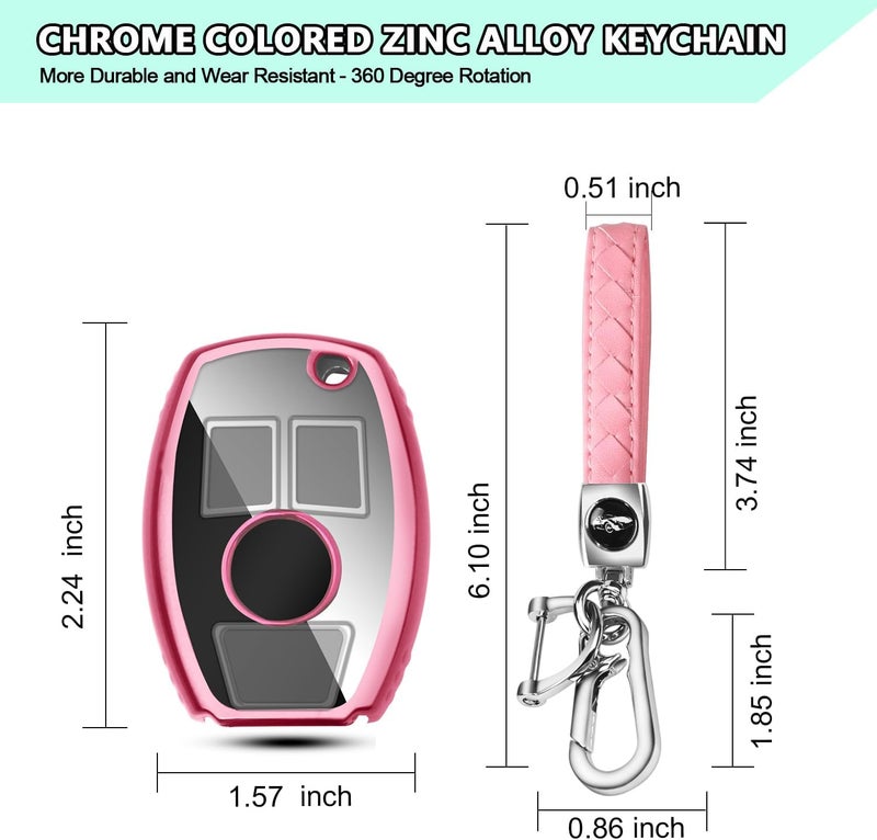 FT FUNTOR D-Pink TPU Key Cover for Mercedes Benz with Keychain - Image 5