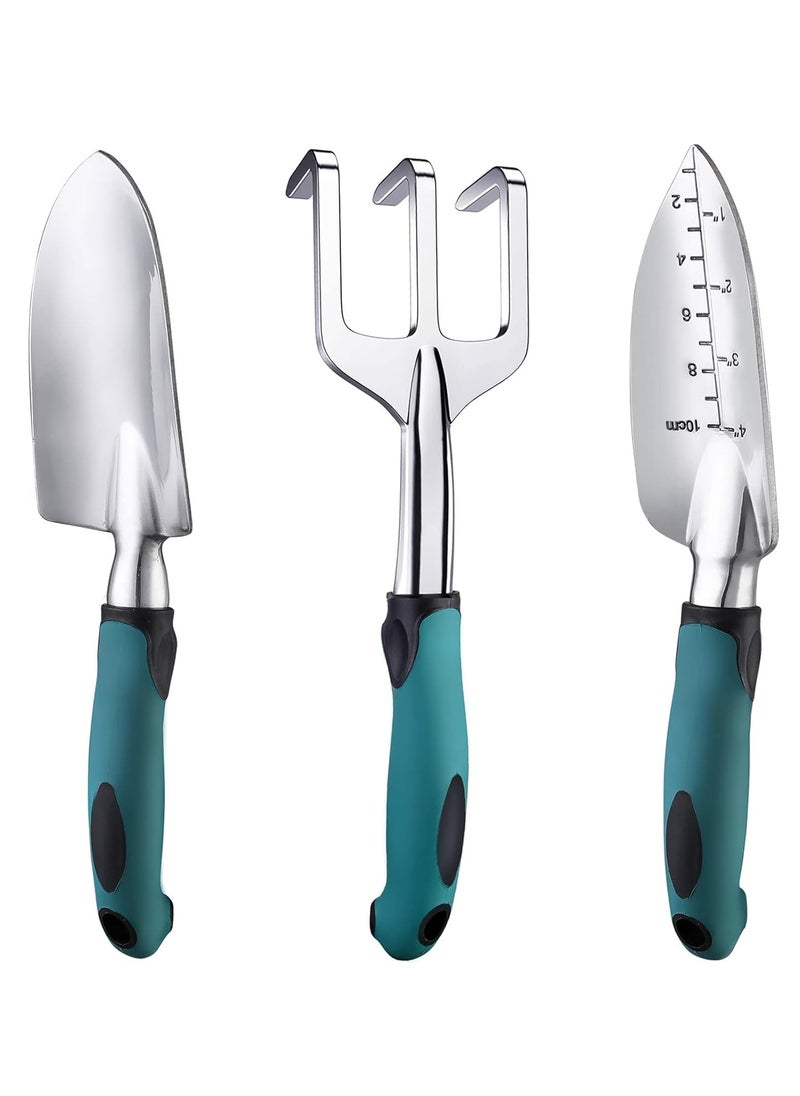 Bukela Garden Tools Set, Heavy Duty Gardening Tools Cast Aluminum with Soft Rubberized Non-Slip Handle, Durable Garden Hand Tools Garden Gifts for Men Women 3 Piece  - Image 1