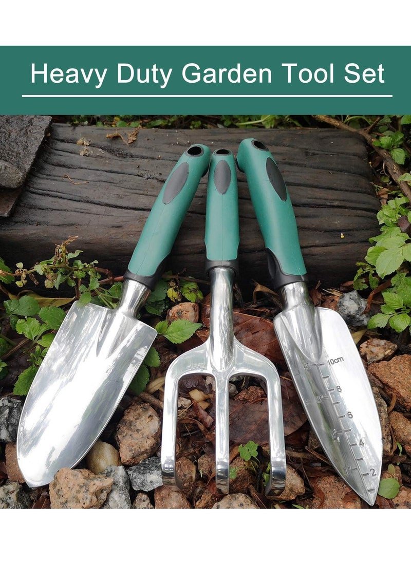 Bukela Garden Tools Set, Heavy Duty Gardening Tools Cast Aluminum with Soft Rubberized Non-Slip Handle, Durable Garden Hand Tools Garden Gifts for Men Women 3 Piece  - Image 2