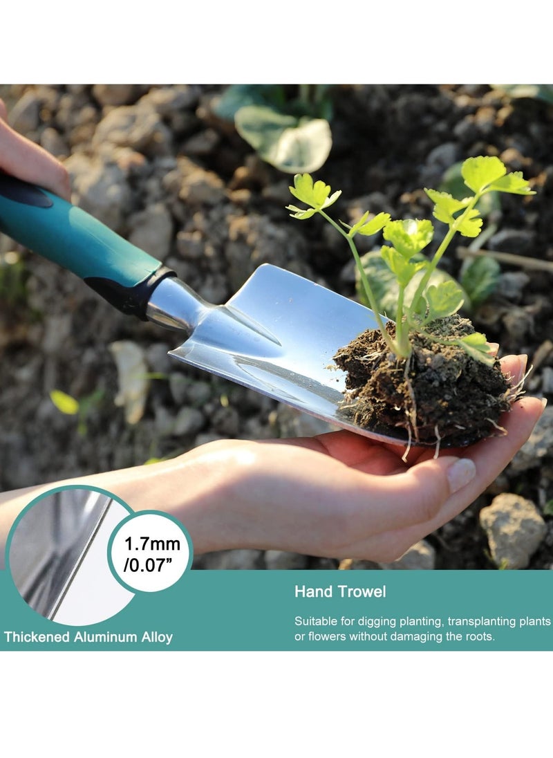 Bukela Garden Tools Set, Heavy Duty Gardening Tools Cast Aluminum with Soft Rubberized Non-Slip Handle, Durable Garden Hand Tools Garden Gifts for Men Women 3 Piece  - Image 3