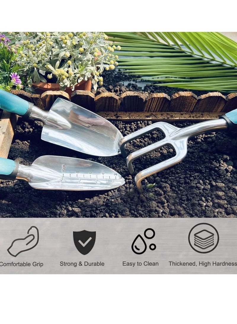 Bukela Garden Tools Set, Heavy Duty Gardening Tools Cast Aluminum with Soft Rubberized Non-Slip Handle, Durable Garden Hand Tools Garden Gifts for Men Women 3 Piece  - Image 5