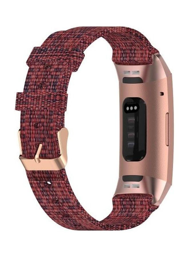 BGM Braided Nylon Replacement Band For Fitbit Charge 4/Charge 3/Charge 3 SE Red - Image 2
