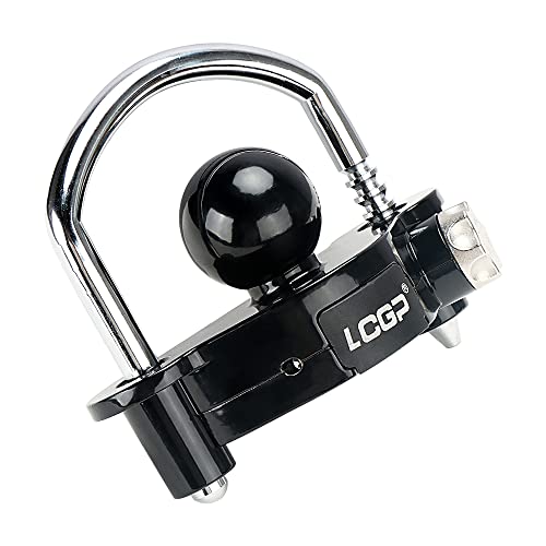 LCGP Black Trailer Hitch Lock with Combination Lock, Fits 1-7/8,2 and 2-5/16 Inch Couplers,Adjustable Storage Security, Heavy-Duty Steel - Image 3