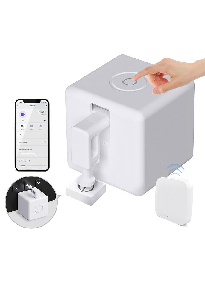 Smart Button Pusher Fingerbot No Wiring Compatible with Alexa Google Home Tuya BT Hub Remote Control Wireless Smart Light Switch Bot Timer Voice Control Automatic Controller with Gateway