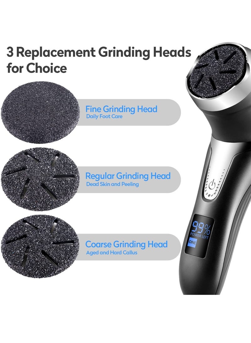 SYOSI Foot Callus Remover Rechargeable Electric Foot File with Ergonomic design and Waterproof for Dry Hard Dead Skin and Cracked Heels Professional Pedicure Tool with 3 Grinding Heads and 2 Speeds - Image 4