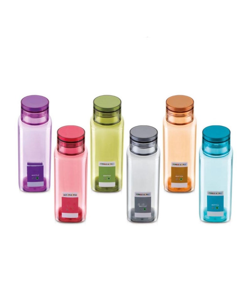 TOP TRICK TOP TRICK Round Unbreakable Plastic Water Bottle Lid is sealed by a silicone ring Leak proof breakproof Best Usage for OfficeSchoolCollege 600ml Assorted Set of 2  - Image 3