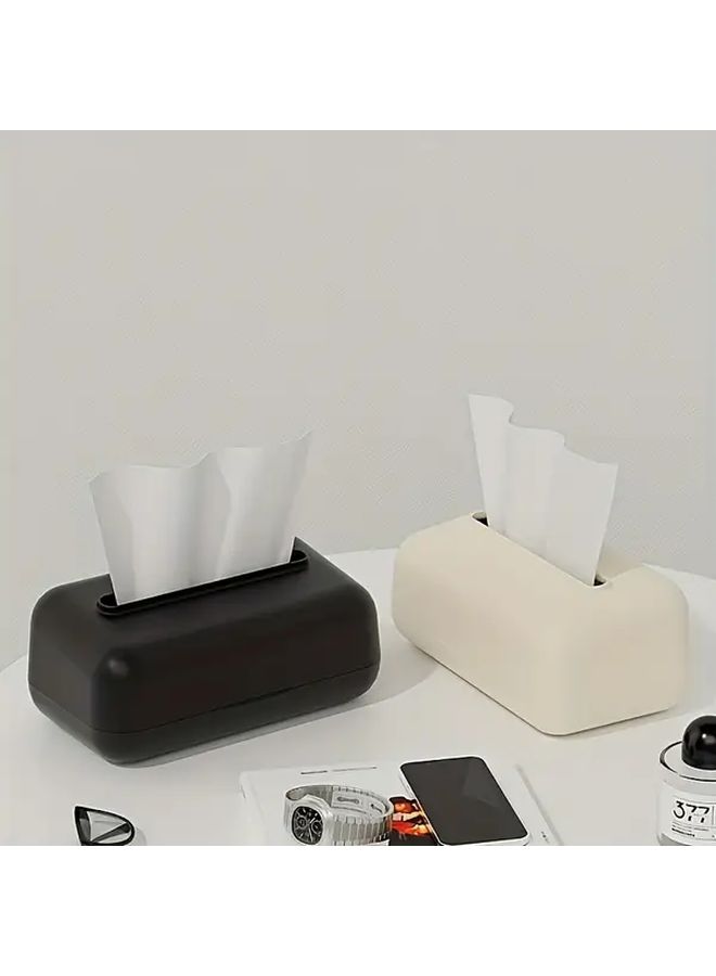 Black Wall Mounted Tabletop Tissue Box Holder Adhesive Bathroom Organizer - Image 4