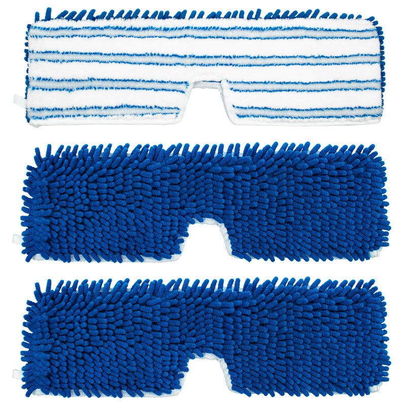 DLAIMI 3 Pack Mop Heads Replacements Compatible for Ocedar Dual-Action Microfiber Flip Mop, Double Sided Mop Replace Head Mop Refills with Microfiber & Chenille for Dry Wet Use, Reusable, Machine Washable - Image 1
