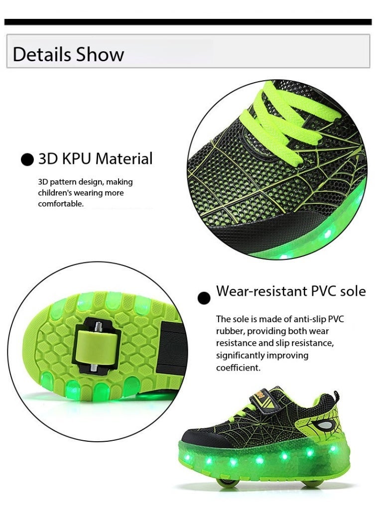 TNGames 4-Wheel Roller Skates, Rechargeable LED Light-Up Shoes, Convertible to Sneakers with Removable Wheels, Sizes 33 - Image 4