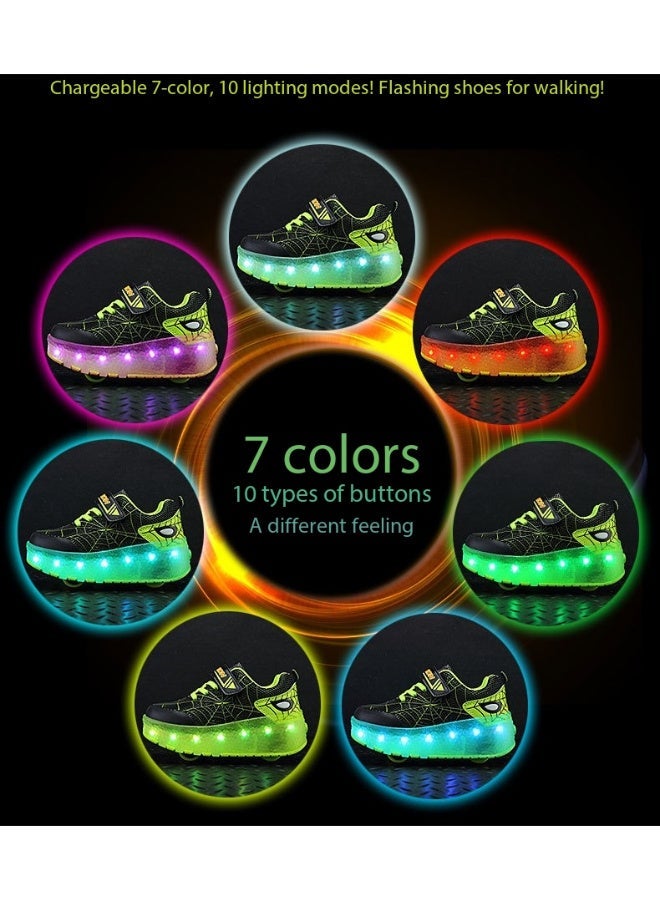 TNGames 4-Wheel Roller Skates, Rechargeable LED Light-Up Shoes, Convertible to Sneakers with Removable Wheels, Sizes 33 - Image 3