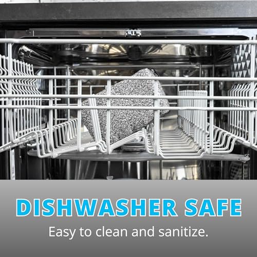 Grill Rescue Heavy Duty Kitchen Sponge - Lasts 20x Longer, Scratch-Free, Safe for Non-Stick Cookware - Cut Resistant, Versatile Household, Bathroom & Outdoor Cleaning Supplies (3, Grey) - Image 5