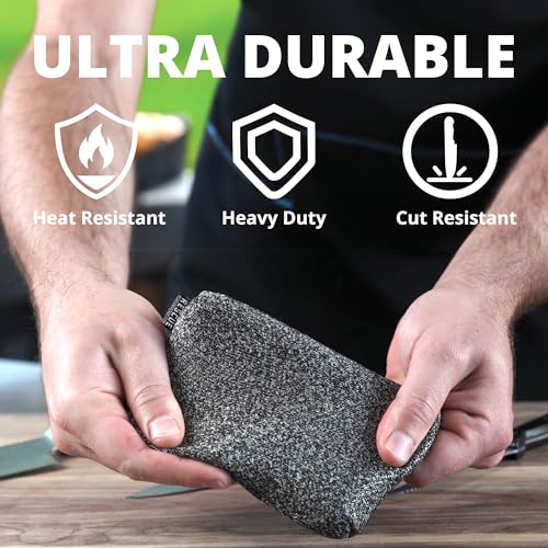Grill Rescue Heavy Duty Kitchen Sponge - Lasts 20x Longer, Scratch-Free, Safe for Non-Stick Cookware - Cut Resistant, Versatile Household, Bathroom & Outdoor Cleaning Supplies (3, Grey) - Image 4