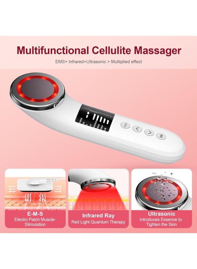 SYOSI 3-in-1 EMS Anti-Cellulite Massager，Ultrasonic Cavitation Machine for Face, Waist, Abdomen, Buttocks, Arms, and Legs – USB Rechargeable Body Shaping Device (White) - Image 2
